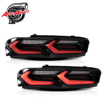 Load image into Gallery viewer, 2019-2025 CHEVY CAMARO VELOX LED TAILLIGHTS GLOSS BLACK/RED LENS