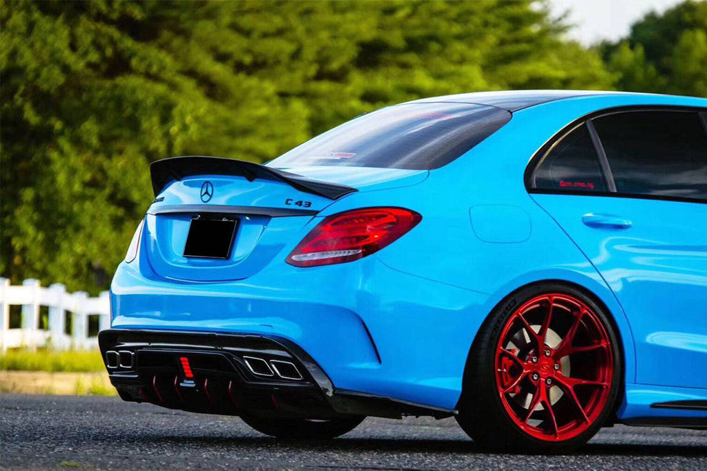 2015-2021 Mercedes Benz C63 AMG C-Class W205 Sedan RT Style Trunk Spoiler - Carbonado