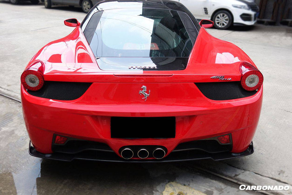 2010-2015 Ferrari 458 Coupe & Spider AV Style Carbon Fiber Rear Lip Diffuser - Carbonado