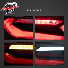 Load image into Gallery viewer, 2016-2018 CHEVY CAMARO VELOX LED TAILLIGHTS GLOSS BLACK/RED LENS