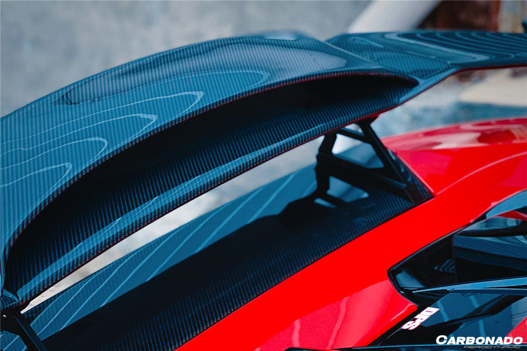 2015-2025 Lamborghini Huracan LP610  LP580  Evo  Tecnica MD Style Carbon Fiber Trunk Spoiler with Base