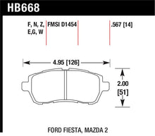 Load image into Gallery viewer, Hawk 11 Ford Fiesta S/SE/SL HPS Front Street Brake Pads