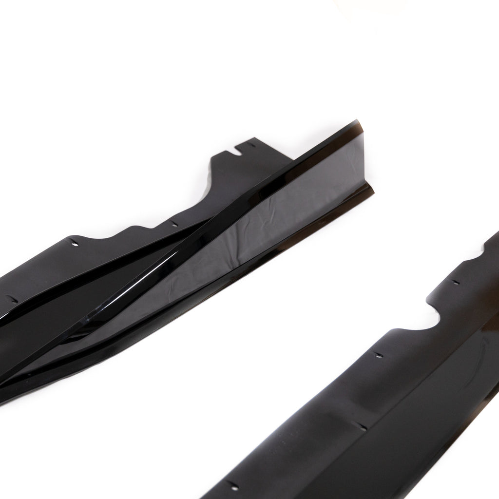 2020-2024 Corvette C8 Stingray Evo Style Side Skirts Gloss Black Pair