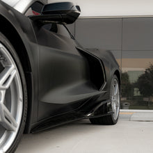 Load image into Gallery viewer, 2020-2024 Corvette C8 Stingray Evo Style Side Skirts Gloss Black Pair