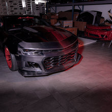 Load image into Gallery viewer, 2010-2015 Chevy Camaro Black Panther 1PC Full Gloss Carbon Fiber Track Package Front Bumper Conversion