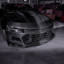 Load image into Gallery viewer, 2010-2015 Chevy Camaro Black Panther 1PC Full Gloss Carbon Fiber Track Package Front Bumper Conversion