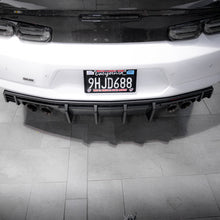 Load image into Gallery viewer, 2016-2025 Chevy Camaro Evo Style Shark Fins Rear Diffuser Quad/Single Tips SS/RS/LT &amp; ZL1 w/ Smoke Reflectors