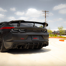 Load image into Gallery viewer, 2016-2025 Chevy Camaro Evo Style Shark Fins Rear Diffuser Quad/Single Tips SS/RS/LT &amp; ZL1 w/ Smoke Reflectors