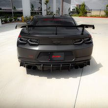 Load image into Gallery viewer, 2016-2025 Chevy Camaro Evo Style Shark Fins Rear Diffuser Quad/Single Tips SS/RS/LT &amp; ZL1 w/ Smoke Reflectors