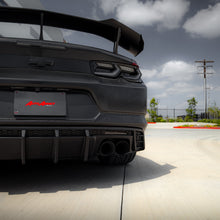 Load image into Gallery viewer, 2016-2025 Chevy Camaro Evo Style Shark Fins Rear Diffuser Quad/Single Tips SS/RS/LT &amp; ZL1 w/ Smoke Reflectors
