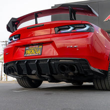 Load image into Gallery viewer, 2016-2025 Chevy Camaro Evo Style Shark Fins Rear Diffuser Quad/Single Tips SS/RS/LT &amp; ZL1 w/ Smoke Reflectors