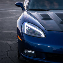 Load image into Gallery viewer, 2005-2013 Corvette C6 Projector LED Headlights C8 Style Amber Sequential Turn Signals
