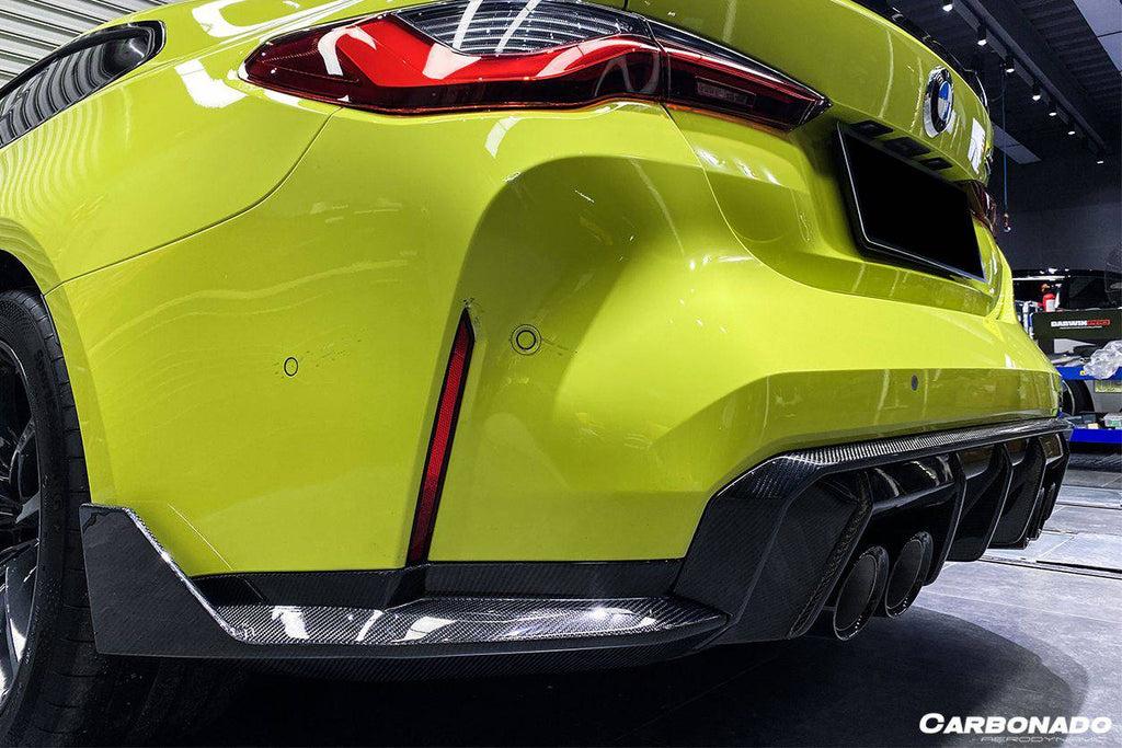 2021-UP BMW M4 G82/G83 MP Style Carbon Fiber Qual Rear Lip with Caps - Carbonado Aero