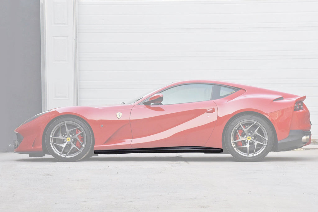 2017-2024 Ferrari 812 Superfast & GTS OE Style Dry Carbon Fiber Side Skirts - Carbonado