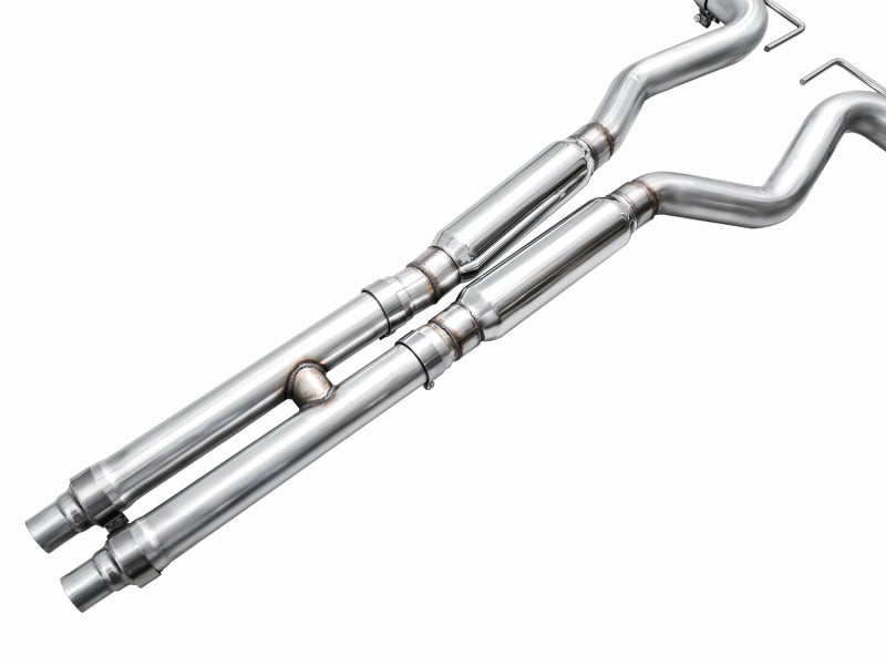 AWE 2024 Ford Mustang Dark Horse S650 RWD SwitchPath Cat-Back Exhaust w/ Quad Chrome Silver Tips