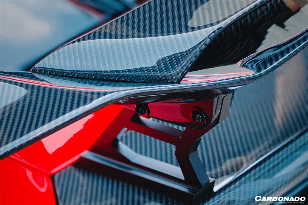 2015-2025 Lamborghini Huracan LP610  LP580  Evo  Tecnica MD Style Carbon Fiber Trunk Spoiler with Base