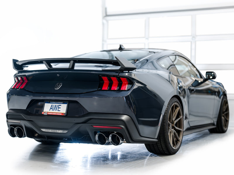 AWE 2024 Ford Mustang Dark Horse S650 RWD SwitchPath Cat-Back Exhaust w/ Quad Chrome Silver Tips