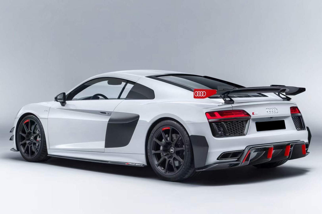 2016-2025 Audi R8 GEN2 Coupe ONLY GT Style DRY Carbon Fiber Trunk Wing with Base and Aluminum Legs - Carbonado