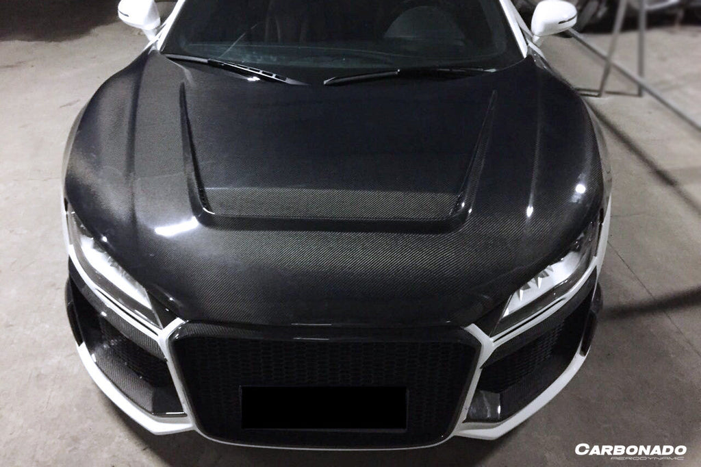 2006-2015 Audi R8 Coupe   Spyder P Style Carbon Fiber Hood