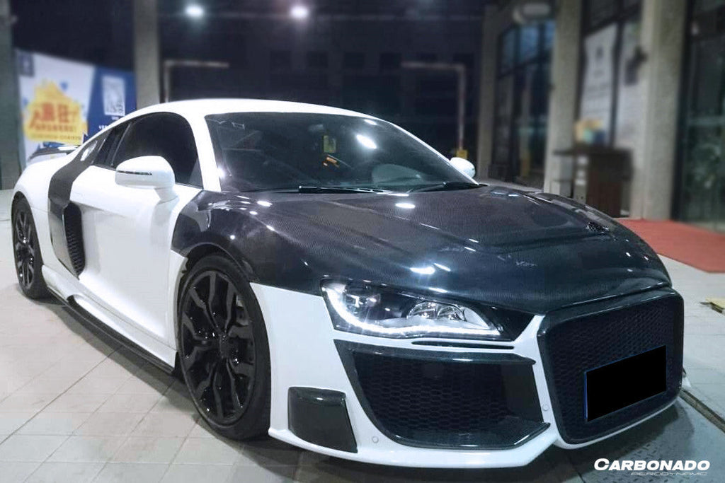 2006-2015 Audi R8 Coupe & Spyder P Style Carbon Fiber Hood - Carbonado