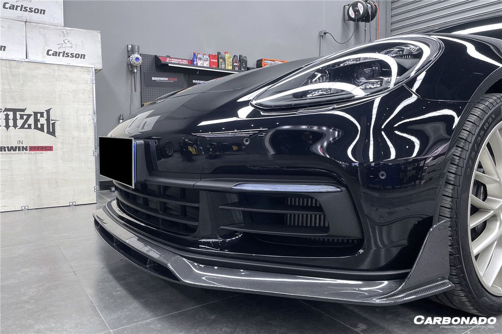 2017-2023 Porsche Panamera 971 4S/4/GTS OD Style DRY Carbon Fiber Front Lip - Carbonado Aero
