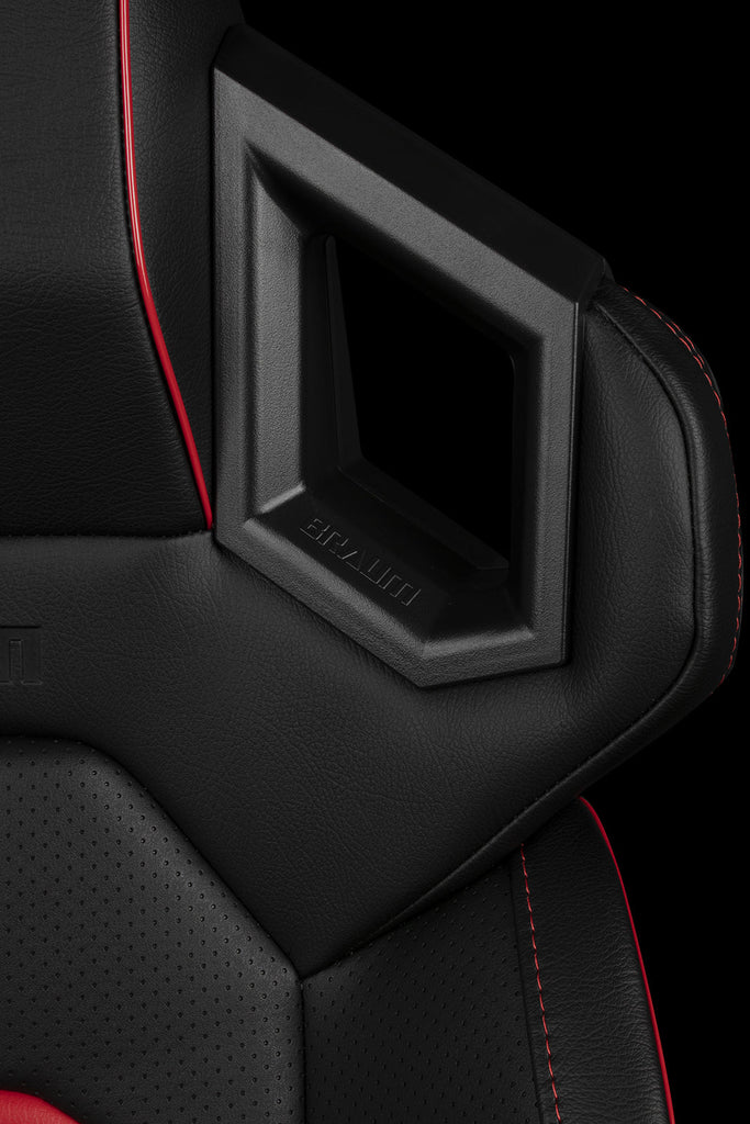 Universal BRAUM ALPHA-X SERIES RACING SEATS (BLACK & RED) – PAIR