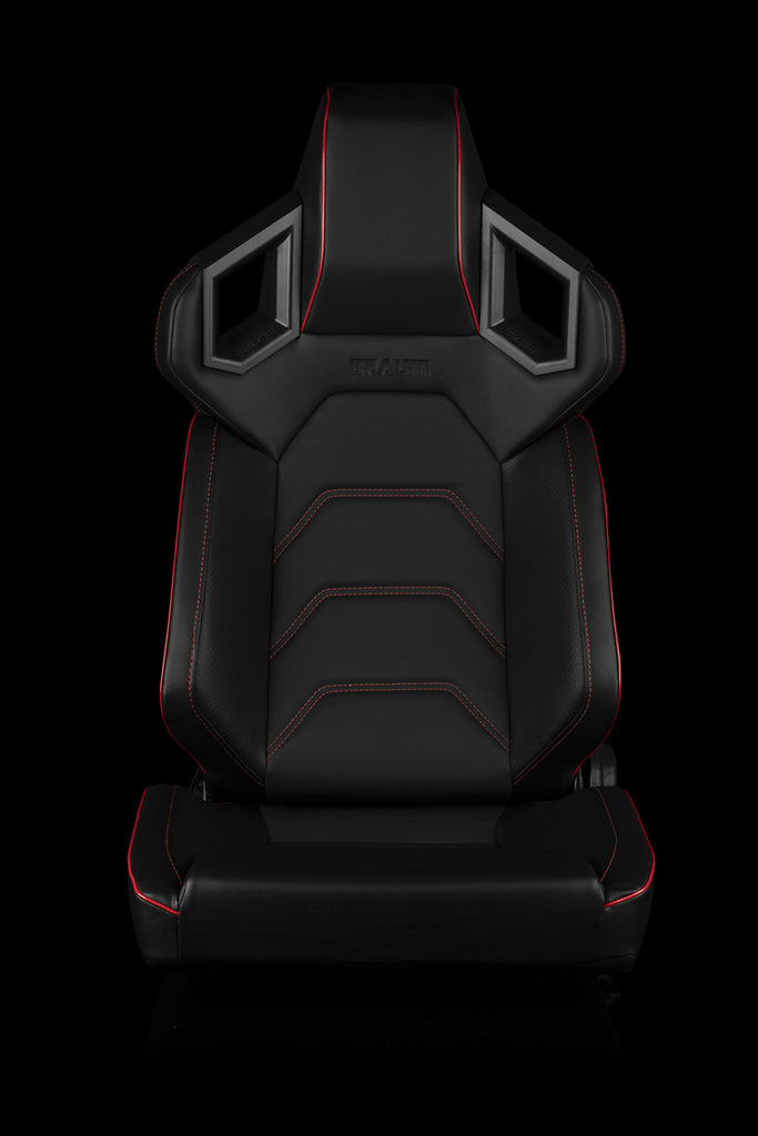 Universal BRAUM ALPHA-X SERIES RACING SEATS (RED STITCHING | LOW BASE VERSION) – PAIR