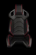 Load image into Gallery viewer, Universal BRAUM ALPHA-X SERIES RACING SEATS (BLACK &amp; RED TRIM) – PAIR