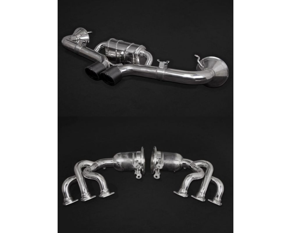 Capristo Exhaust Set 250 Cell Headers & Valved Exhaust System w/ Carbon Tips & OE Actuators Porsche 992 GT3 2022