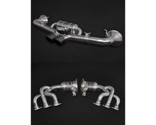 Load image into Gallery viewer, Capristo Exhaust Set 250 Cell Headers &amp; Valved Exhaust System w/ Carbon Tips &amp; OE Actuators Porsche 992 GT3 2022