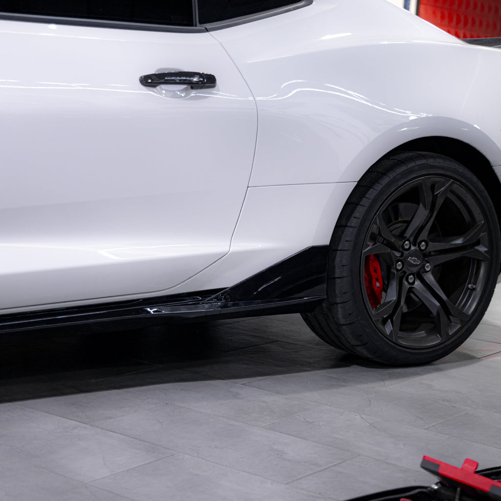 2016-2025 Chevy Camaro Evo Style Gloss Black Side Skirt Rockers SS/RS/LT