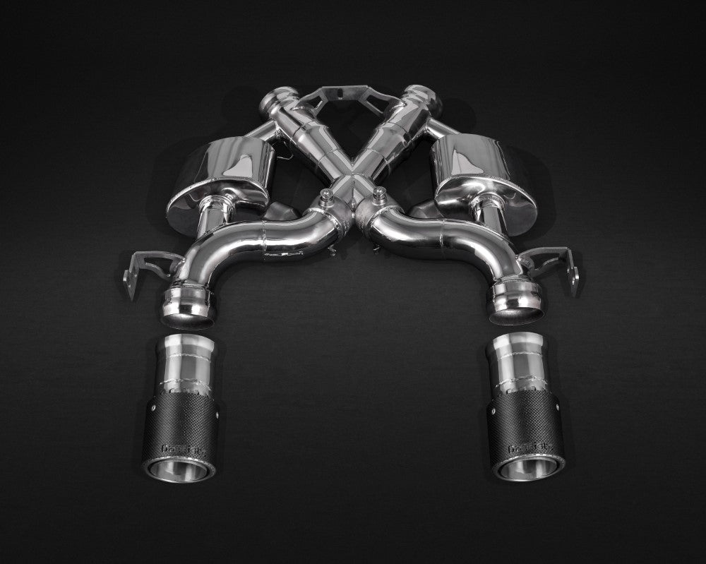 Capristo Exhaust Valved Exhaust with CES3 Carbon Fiber Tips Black McLaren 675LT 2016-2017
