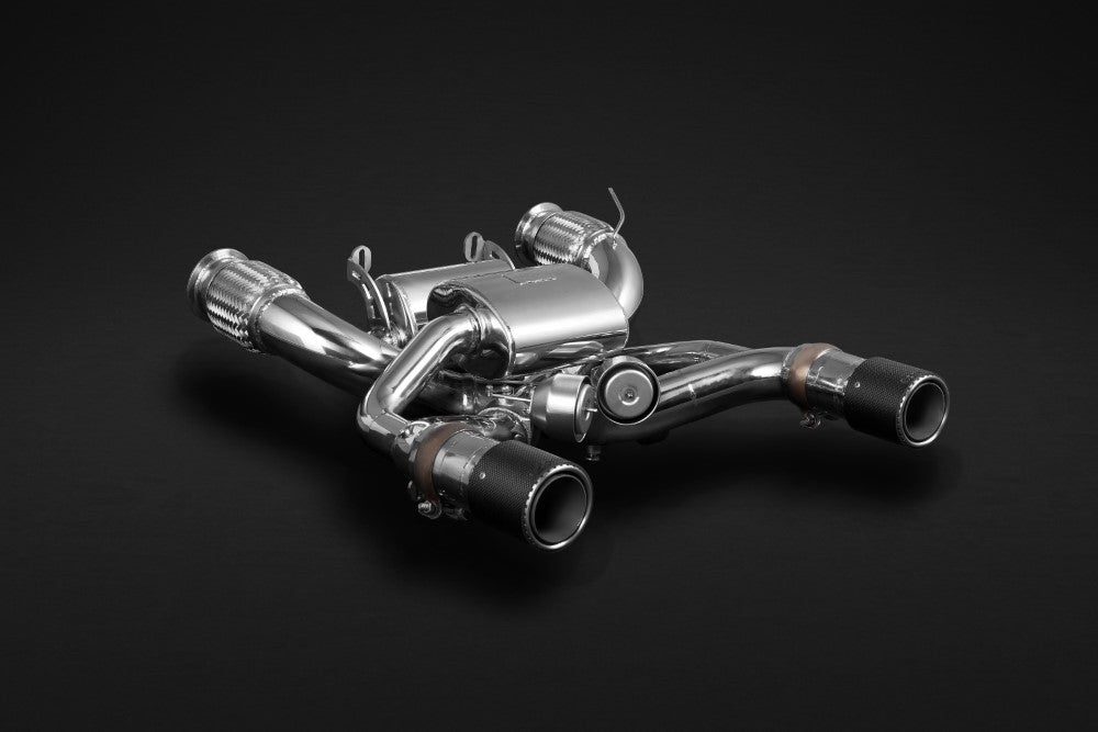 Capristo Exhaust Valved Exhaust with CES3 Carbon Fiber Tips Black McLaren 720S 2017-2021