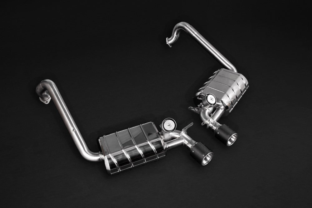 Capristo Exhaust Valved Exhaust with Carbon Tips Black Porsche 981 | 982 with PSE 2013-2021 2013-2020