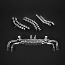 Load image into Gallery viewer, Capristo Exhaust Valved Exhaust with Mid-Silencer Race Pipes &amp; Carbon Fiber Tips &amp; E2P Black Porsche 536 Cayenne Turbo 2019+