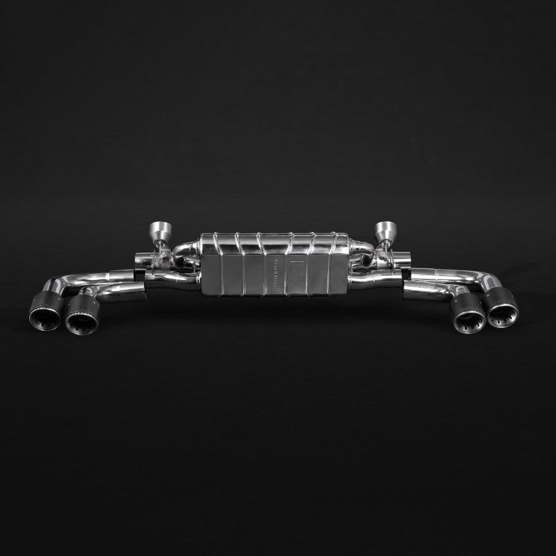 Capristo Exhaust Valved ECE Muffler E2P Carbon Fiber Tips Black Porsche 536 Cayenne Turbo 2019+