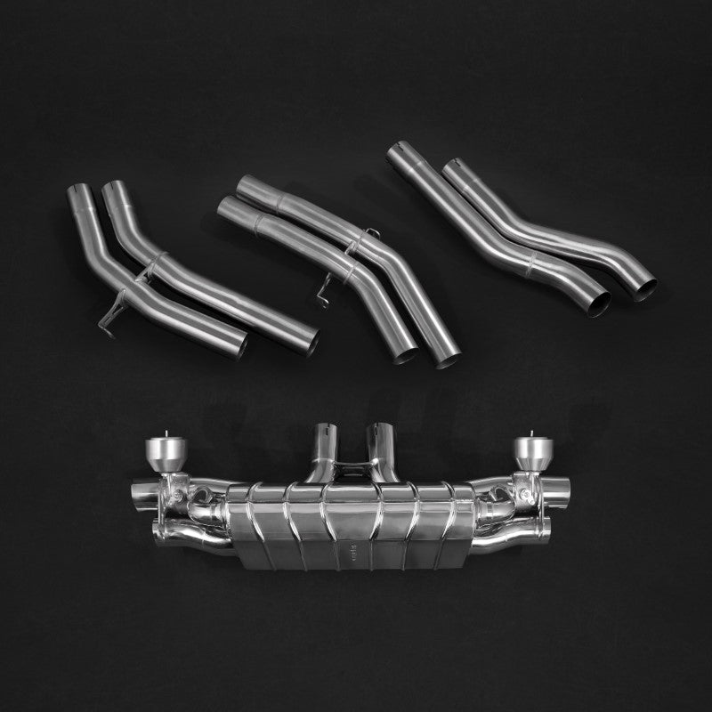 Capristo Valved Exhaust w/Mid-Silencer Race Pipes & E2P Porsche 536 Cayenne Turbo 2019+
