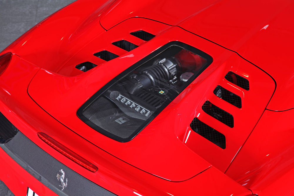 Capristo Exhaust Carbon Engine Glass Unapainted Hood Ferrari 458 Spider 2011-2015