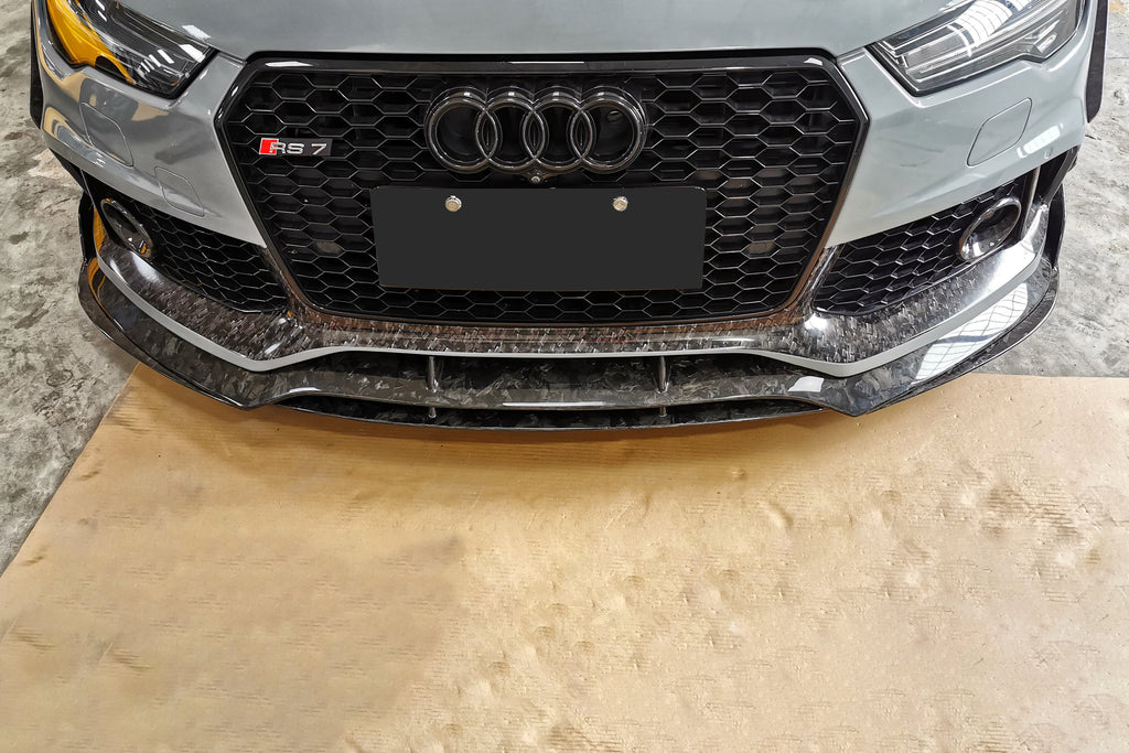 2016-2019 Audi RS7 MAN Style Dry Carbon Fiber Front Lip Splitter