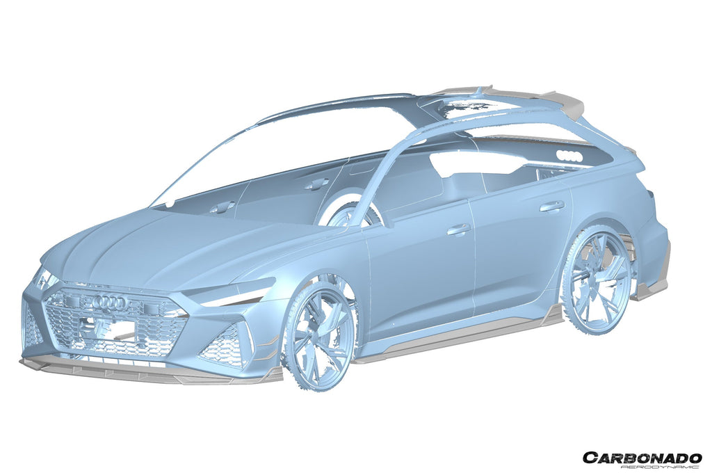 2019-2024 Audi RS6  RS7 C8 AD Style Dry Carbon Fiber Side Skirts