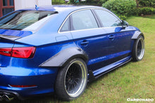 Load image into Gallery viewer, 2013-2020 Audi RS3 S3 A3 Sline Sedan BKSS Style Carbon Fiber Side Skirts Under Board with Winglets - Carbonado