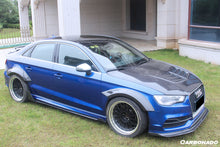 Load image into Gallery viewer, 2013-2020 Audi RS3 S3 A3 Sline Sedan BKSS Style Carbon Fiber Side Skirts &amp; Side Skirts Under Board Canard - Carbonado