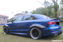 Load image into Gallery viewer, 2013-2020 Audi RS3 S3 A3 Sline Sedan BKSS Style Carbon Fiber Side Skirts &amp; Side Skirts Under Board Canard - Carbonado Aero