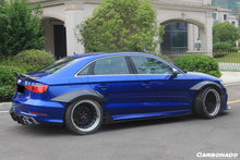 Load image into Gallery viewer, 2013-2020 Audi RS3 S3 A3 Sline Sedan BKSS Style Carbon Fiber Side Skirts &amp; Side Skirts Under Board Canard - Carbonado Aero