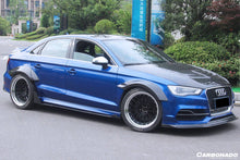 Load image into Gallery viewer, 2013-2020 Audi RS3 S3 A3 Sline Sedan BKSS Style Carbon Fiber Side Skirts &amp; Side Skirts Under Board Canard - Carbonado Aero