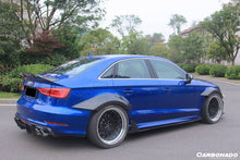 Load image into Gallery viewer, 2013-2020 Audi RS3 S3 A3 Sline Sedan BKSS Style Carbon Fiber Side Skirts &amp; Side Skirts Under Board Canard - Carbonado Aero