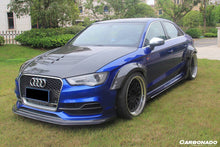 Load image into Gallery viewer, 2013-2020 Audi RS3 S3 A3 Sline Sedan BKSS Style Carbon Fiber Side Skirts &amp; Side Skirts Under Board Canard - Carbonado Aero