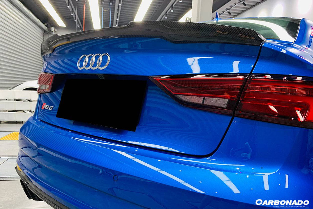 2013-2020 Audi S3/ A3 /RS3 Sedan RW Style Carbon Fiber Trunk Spoiler - Carbonado Aero
