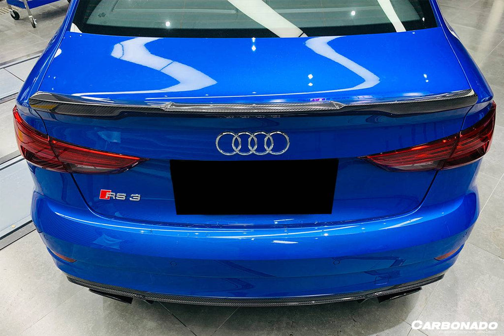2013-2020 Audi S3/ A3 /RS3 Sedan RW Style Carbon Fiber Trunk Spoiler - Carbonado Aero