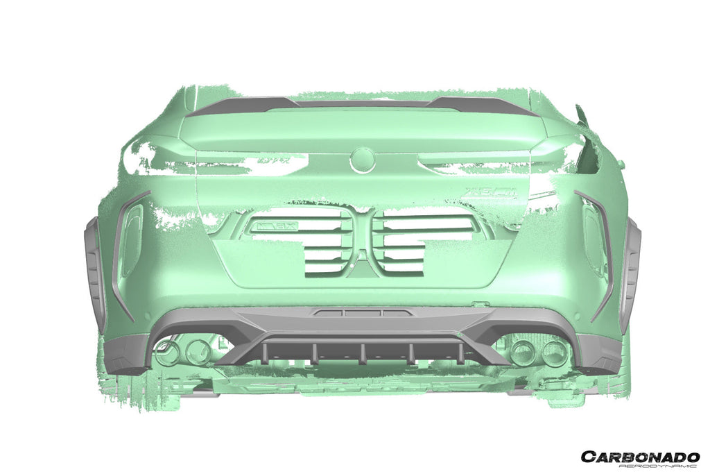 2020-2025 BMW X6M F96  G06 X6  AD Style Dry Carbon Fiber Rear Bumper Vent Trims